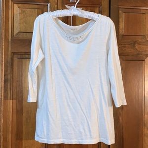 Ann Taylor Loft 3/4 length sleeve Off-white Tshirt